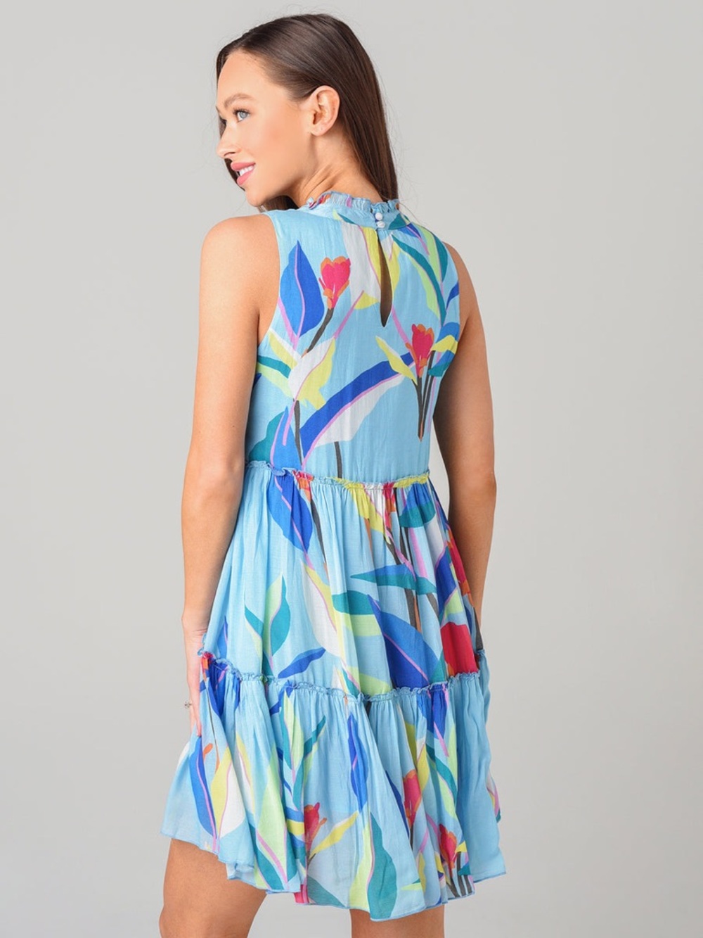 Oliphant. Ruffle Tiered Silk Blend Short Dress. Size XS. - Picture 3 of 11